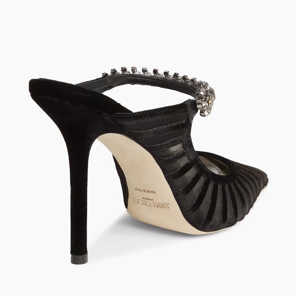 Jimmy Choo Bing 100MM Crystal-Embellished Mesh Mules 37 - Picture 3 of 12